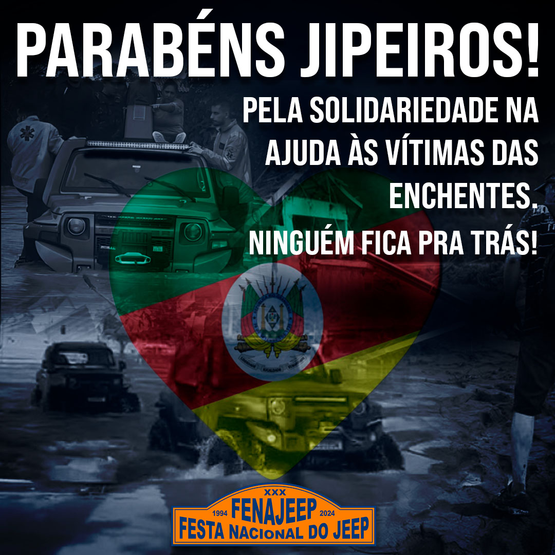 Fenajeep se solidariza com a população do Rio Grande do Sul